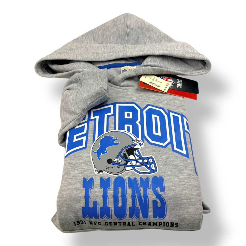 Ultra Game Detroit Lions 1991 NFC Central Champions Graphic Hoodie Men Large NWT